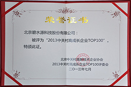 2013中关村高成长企业TOP100