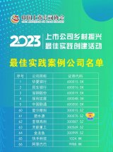 碧水源成功入选中国上市企业协会“2023上市企业乡村振兴最佳实践案例”